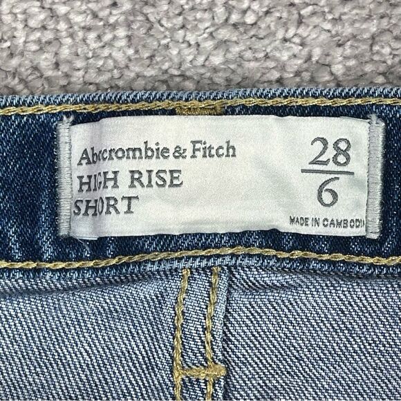 Abercrombie & Fitch Cut Off Shorts Women's 28 Blue Denim Distressed Frayed - Picture 3 of 8